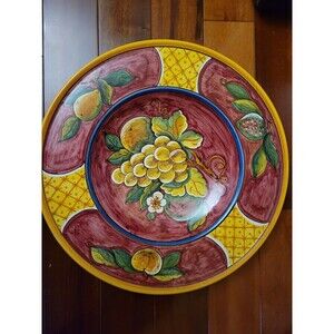 Piccadilly Conca Dei Marini Dec A Mano Italy Wall Plate 14”Diameter